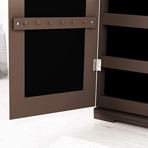Wooden Jewelry Cabinet with Mirror and Lock k7m