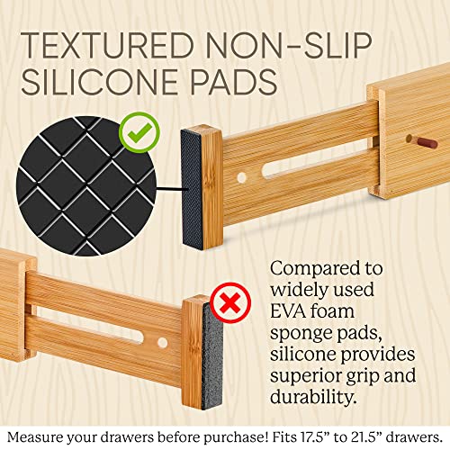 Bamboo expandable drawer dividers for clothes and kitchen 7k
