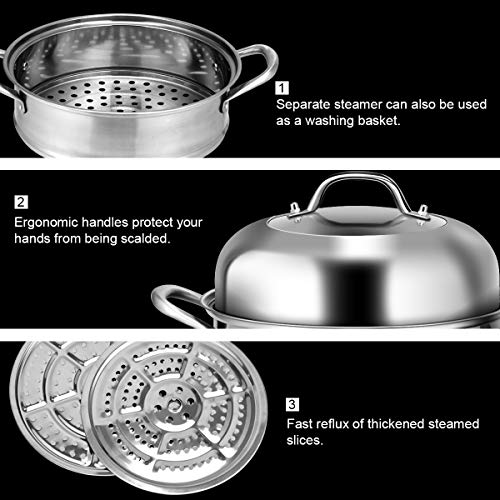 Stainless Steel 4-Tier Steamer Pot with Glass Lid a7