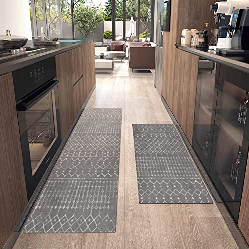 Boho Kitchen Mat Set of 2 Non Skid Washable Runner Rugs7k