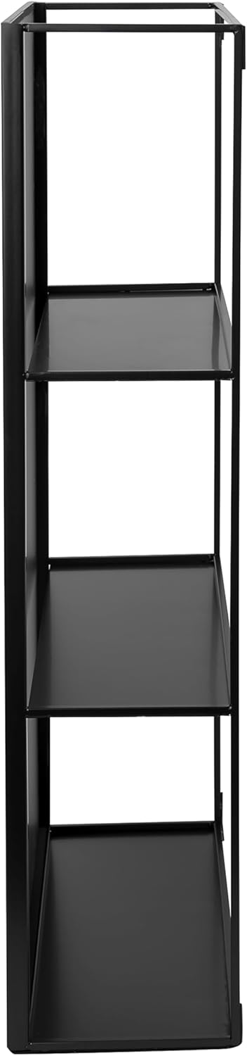 Black Metal Bathroom Mirror Cabinet 3 Shelves k7