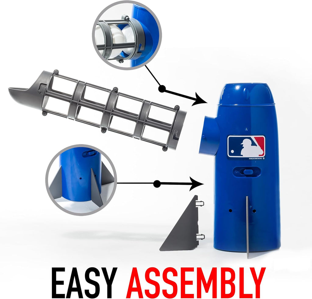 MLB Kids Pitching Machine Baseball Trainer with 5 Balls and Bat m7k