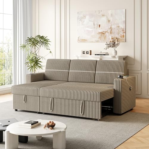 Convertible Sectional Sleeper Sofa with Storage Chaise Brown k7m