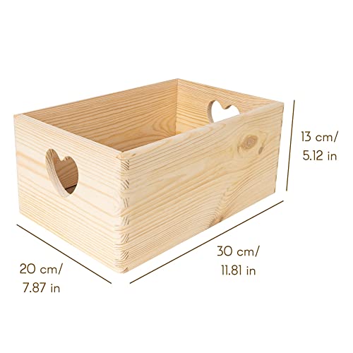 Large Wooden Nesting Crate with Handles 11.8x7.9x5.5in k7