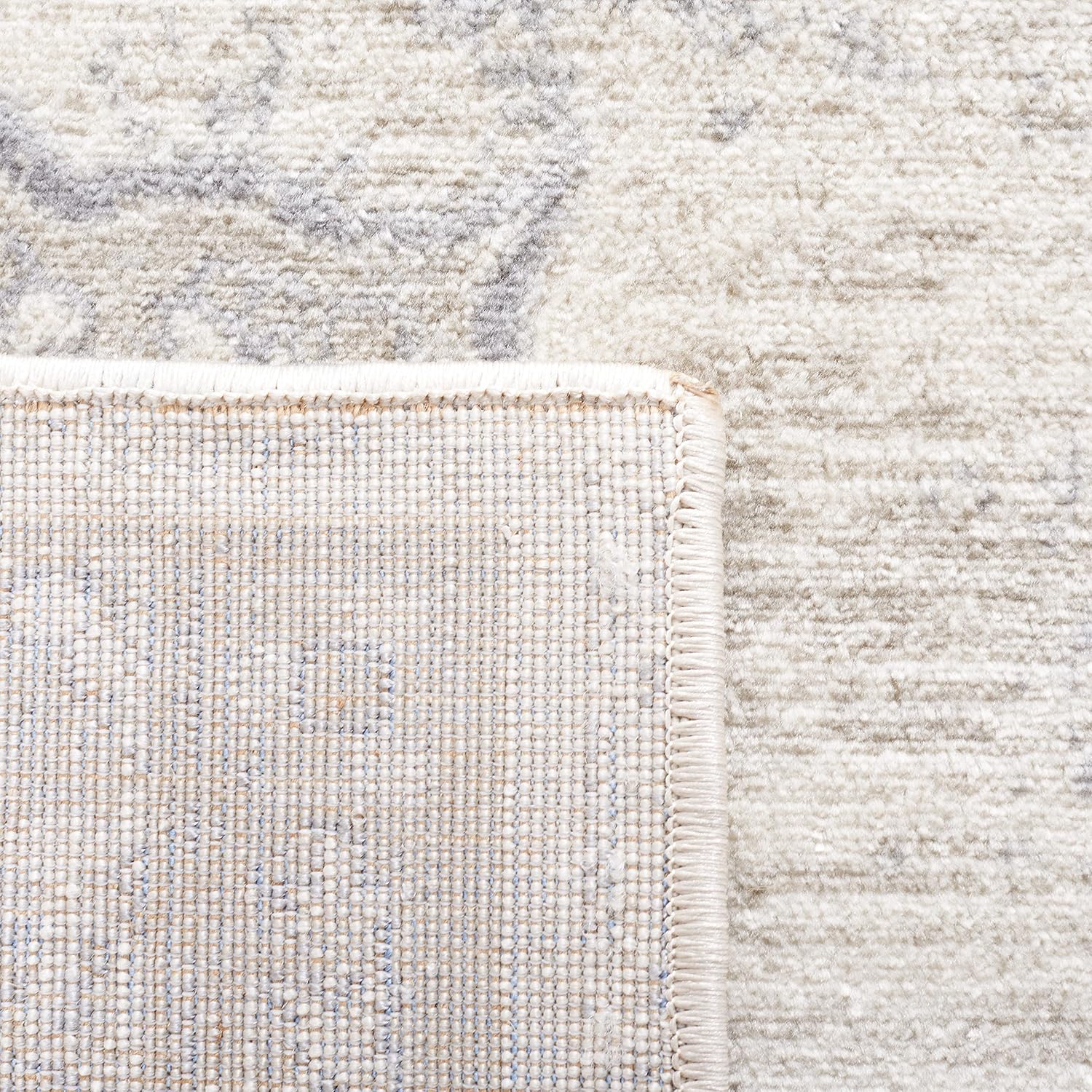 Area Rug 9x12 Ivory Beige Medallion Distressed Design k7