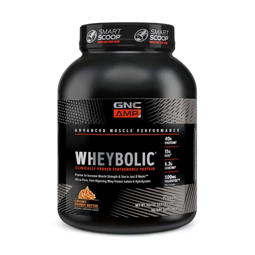 GNC AMP Wheybolic Protein Powder | Targeted Muscle Building and Workout Support Formula | Pure Whey Protein Powder Isolate with BCAA | Gluten Free | Strawberries and Cream | 10 Servings