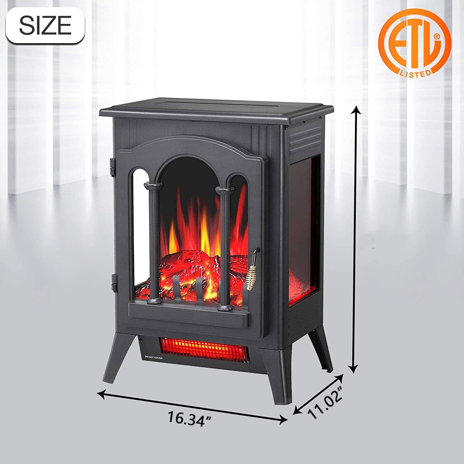 3D Infrared Electric Fireplace Heater Portable Thermostat q7k