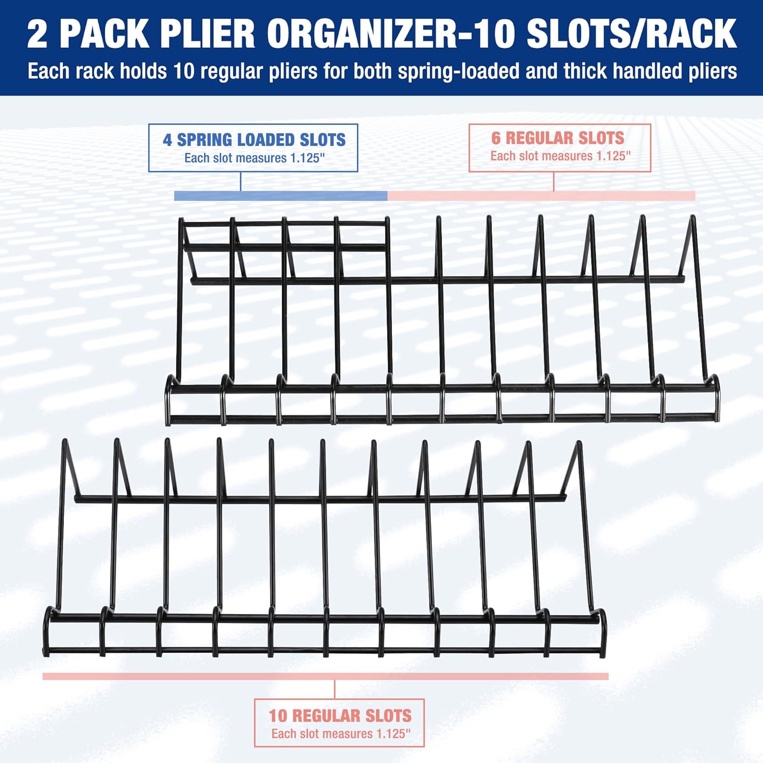 Plier Organizer Rack 2-Pack, Tool Box Storage Holder for Drawer k7m