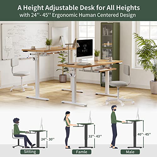 Standing Desk with Keyboard Tray 40x24 Electric Adjustable a7