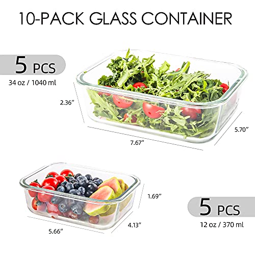 Glass Food Storage Containers with Lids Airtight Leak Proof7k