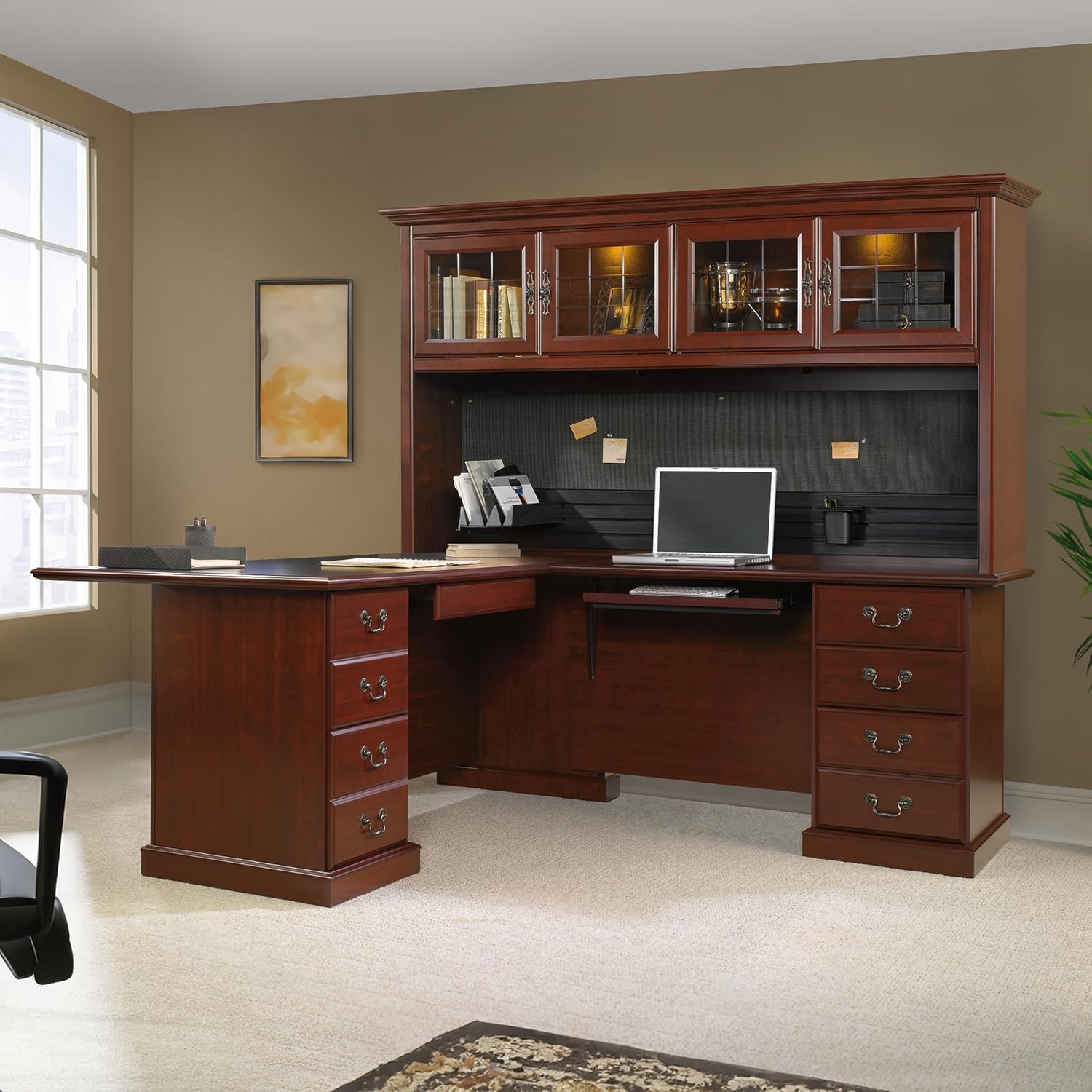 L-Shaped Desk with Hutch 7k