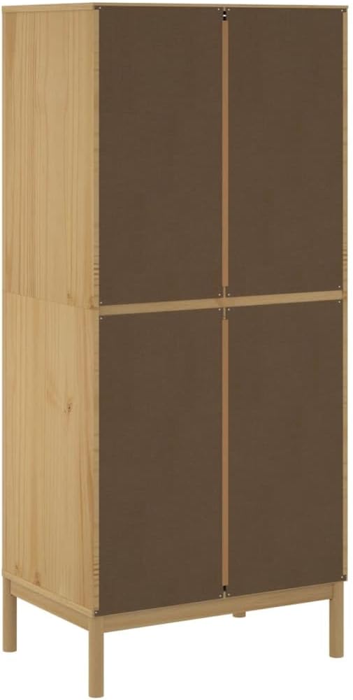 Wardrobe Solid Pine Wood Wax Brown 30.3x20.9x67.3 inches k7m