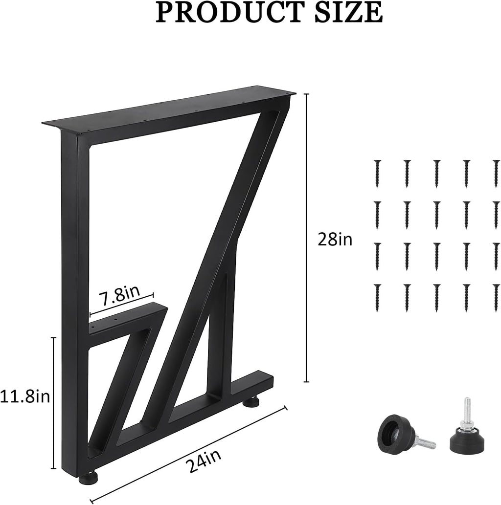 Metal Table Legs 28x124 Black Industrial Rustic Design for Dining Coffee Writing Garden Tables 2PCS k7