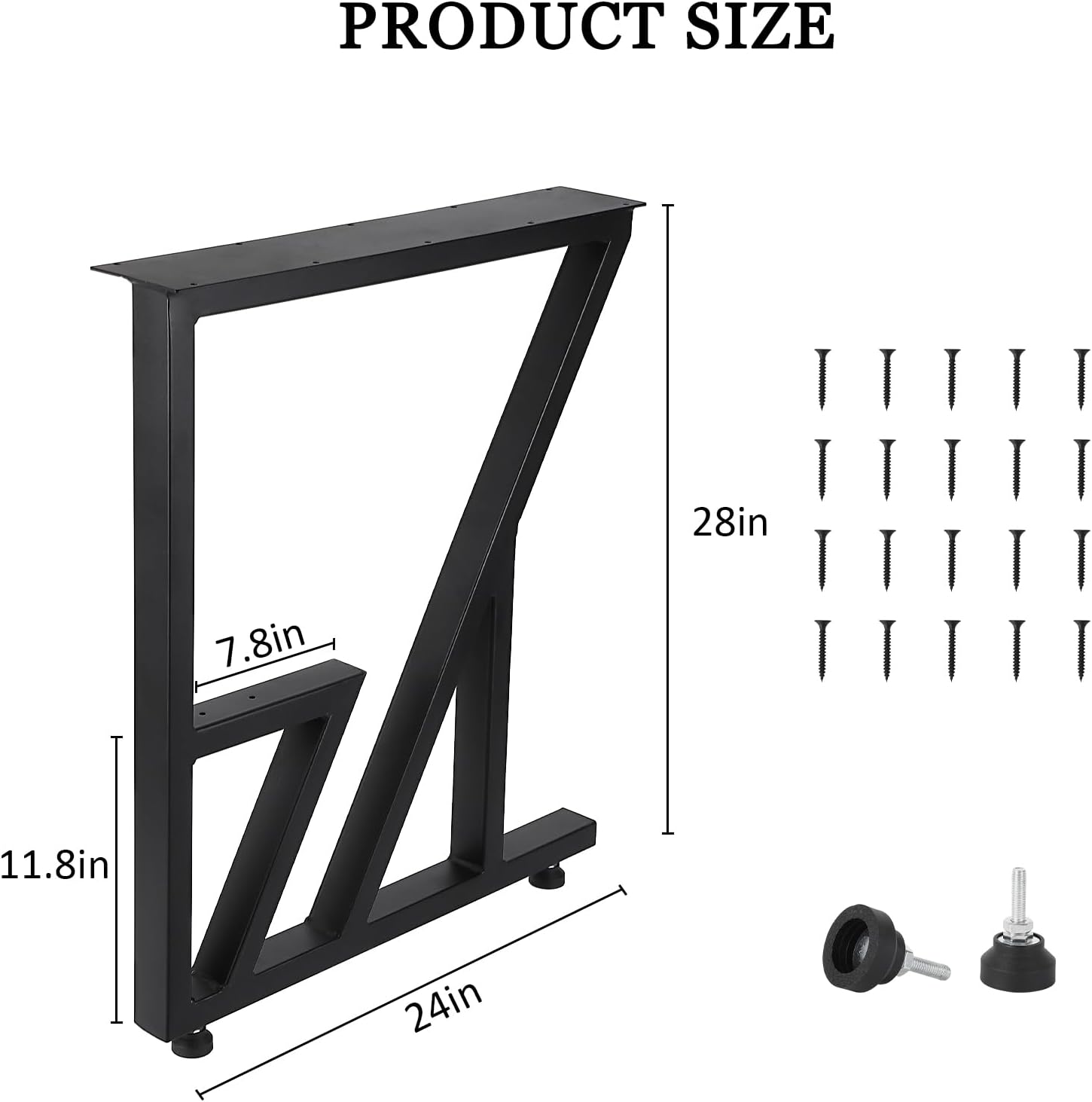 Metal Table Legs 28x124 Black Industrial Rustic Design for Dining Coffee Writing Garden Tables 2PCS k7