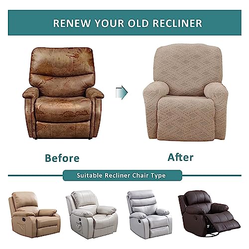 Recliner Slipcover with Side Pocket Anti-Slip Elastic Cover k7m