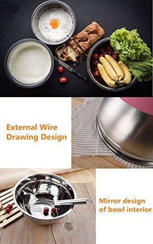 Stainless Steel Mixing Bowls with Airtight Lids, 6 Piece Nesting Set k7m