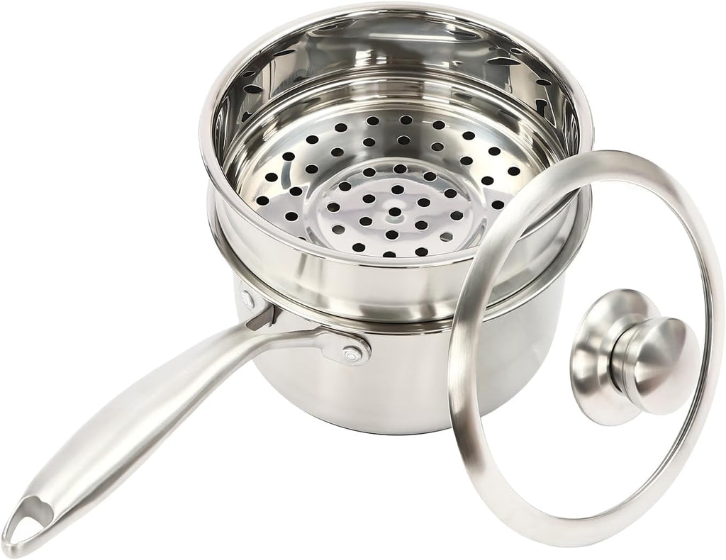 Stainless Steel Steamer Pot with Saucepan and Lid a7