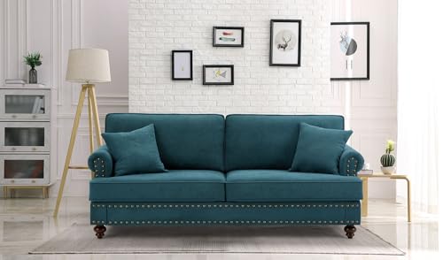 Green Fabric 3 Seater Chesterfield Sofa Tufted Couch q7k