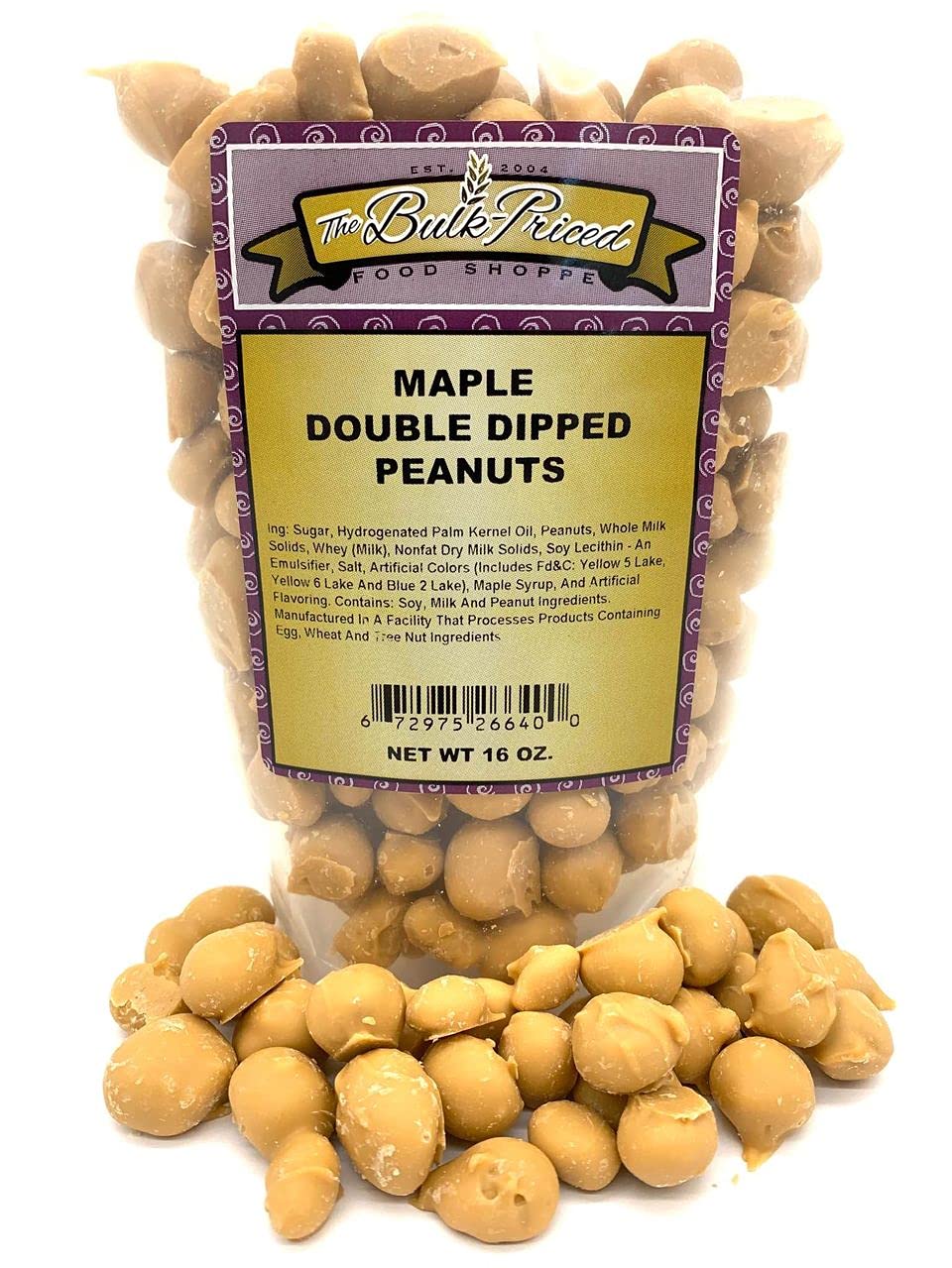 Maple Double Dipped Peanuts 1 lb Resealable Bag k7
