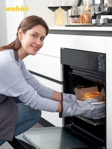Silicone Smoker Oven Gloves Heat Resistant Cooking Grilling Baking Purple M8 k3