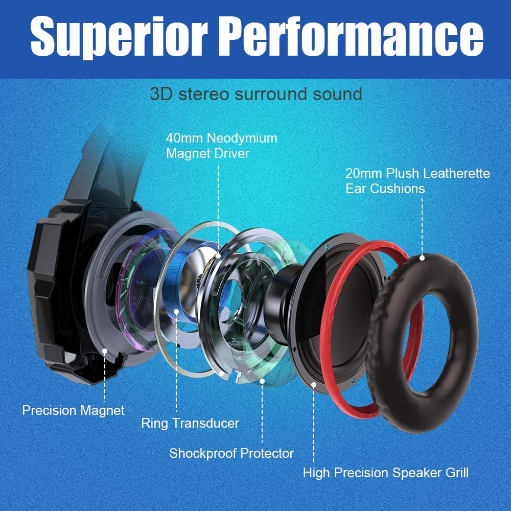 Gaming Headset for PS4 PC Xbox One Noise Cancelling Over Ear with Mic k7x