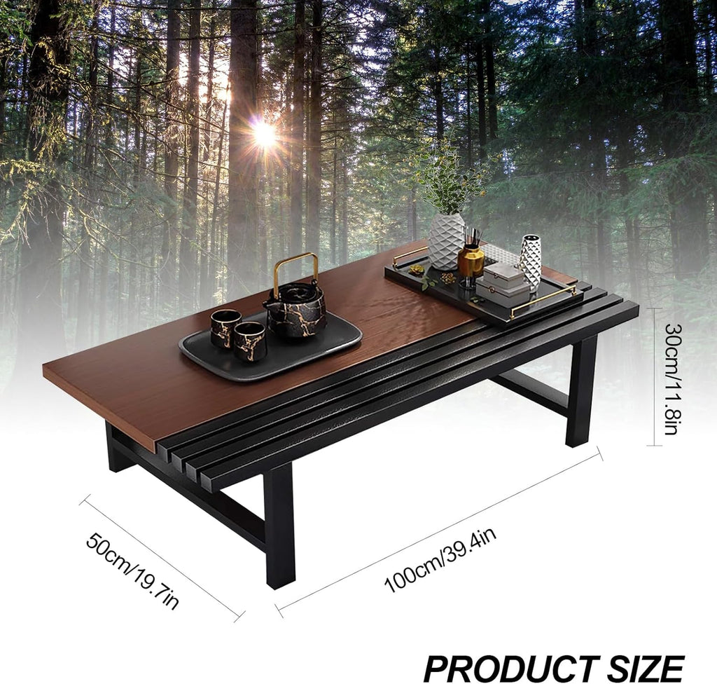 Japanese Floor Table 39.4in Rectangular Coffee Table for Living Room Tatami Dining a7