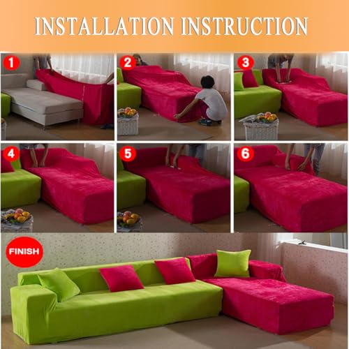 Stretch Sectional Couch Covers 2pc Spandex Non Slip Sofa Cover L Shape k7