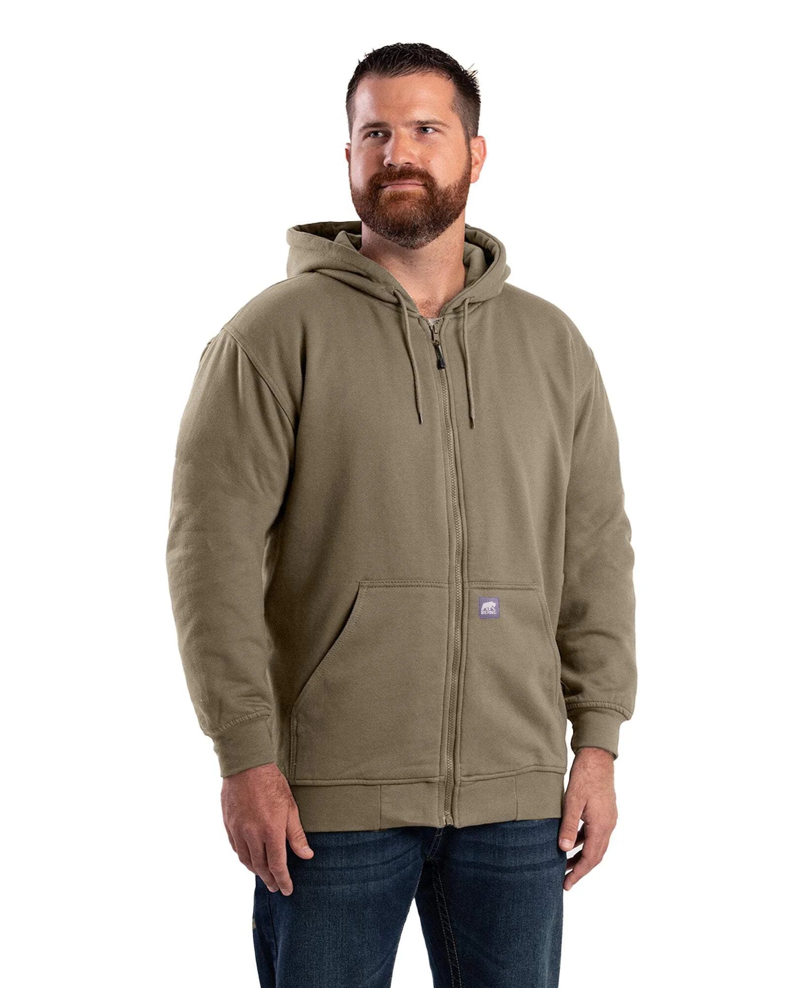 Thermal-lined full-zip hooded sweatshirt k7