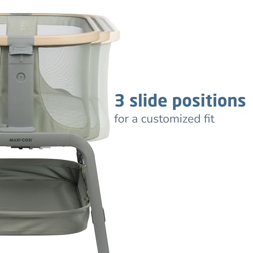 Portable Baby Bassinet with Height Adjustable Mesh and Storage Basket a7