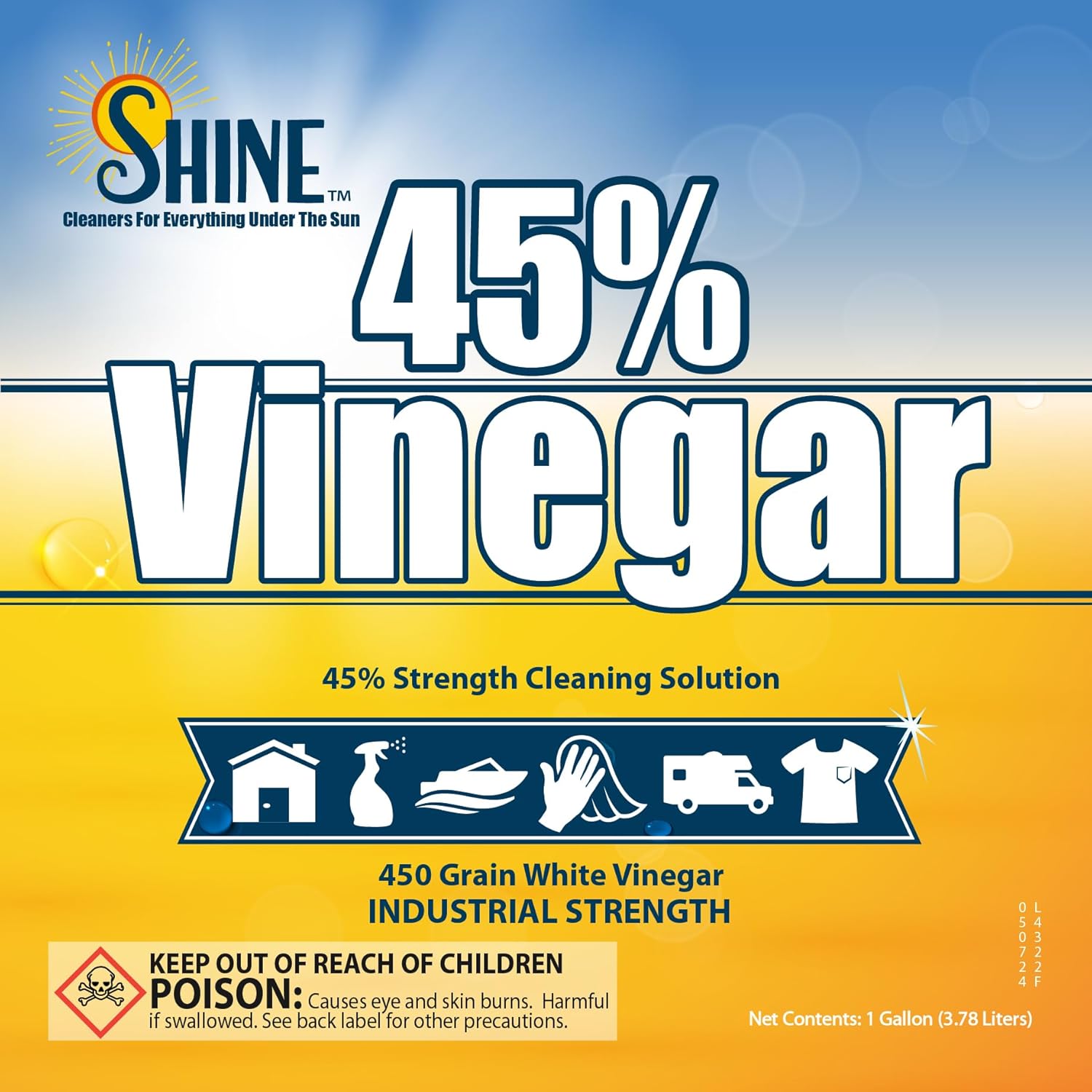 White Vinegar Concentrate 450 Grain, 1 Gallon a7k