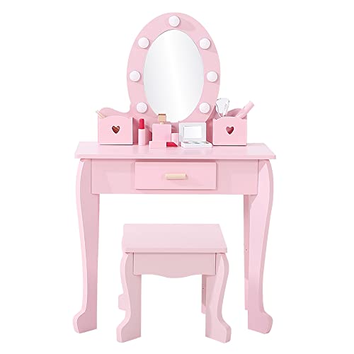 Kids Vanity Set with Mirror and Lights for Girls Age 4-9 k7m