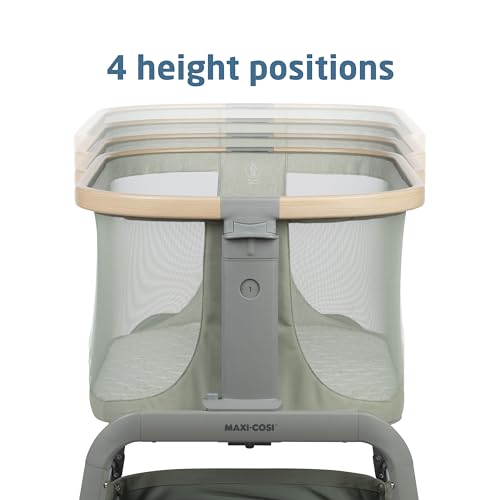 Portable Baby Bassinet with Height Adjustable Mesh and Storage Basket a7