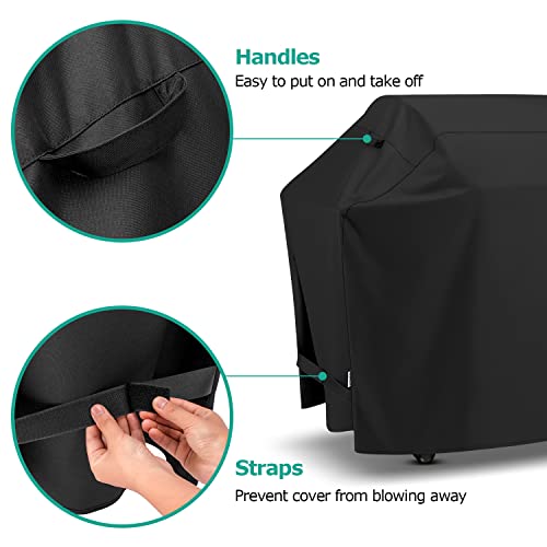 Grill Cover 55 Inch Heavy Duty Waterproof Outdoor Barbecue Black a7