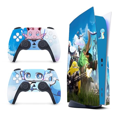 PS5 Disc Edition Console and Controller Skin Set Red Black a7