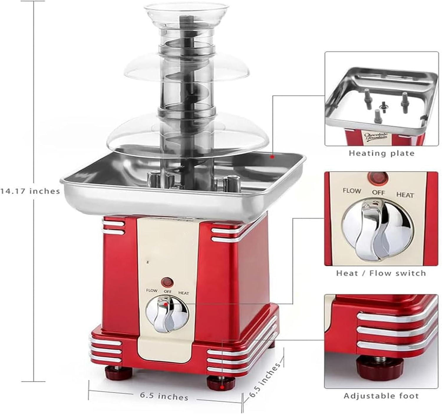 Chocolate Fountain 3 Tier Fondue Machine for Parties 8a3