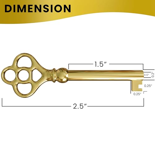 Hollow Barrel Brass Plated Skeleton Key for Antique Furniture a7