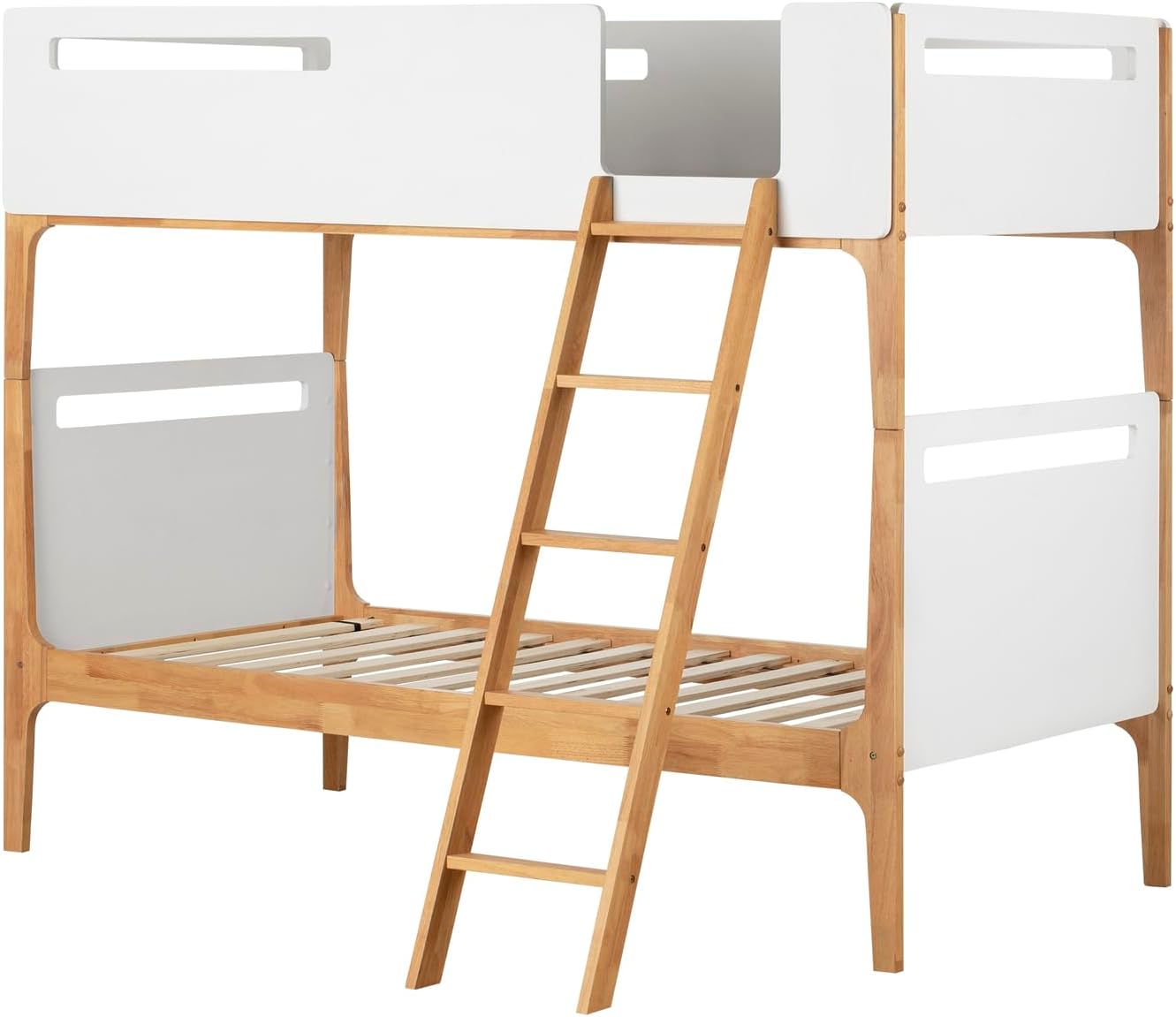 Twin Murphy Bed with Desk Pure White Wood 7a