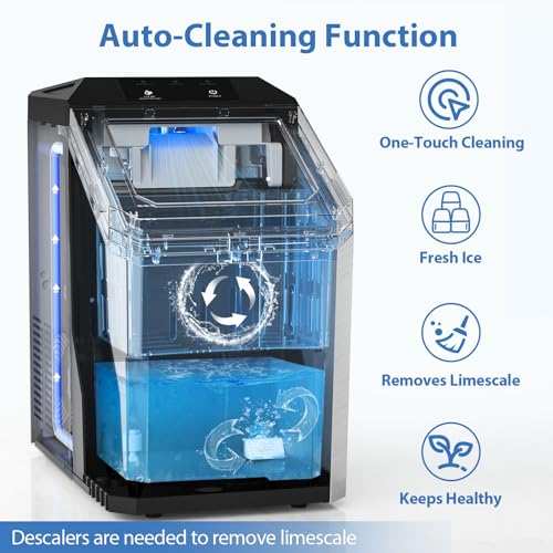 Nugget Ice Maker Countertop 55lbs Day Self-Cleaning Silver k7