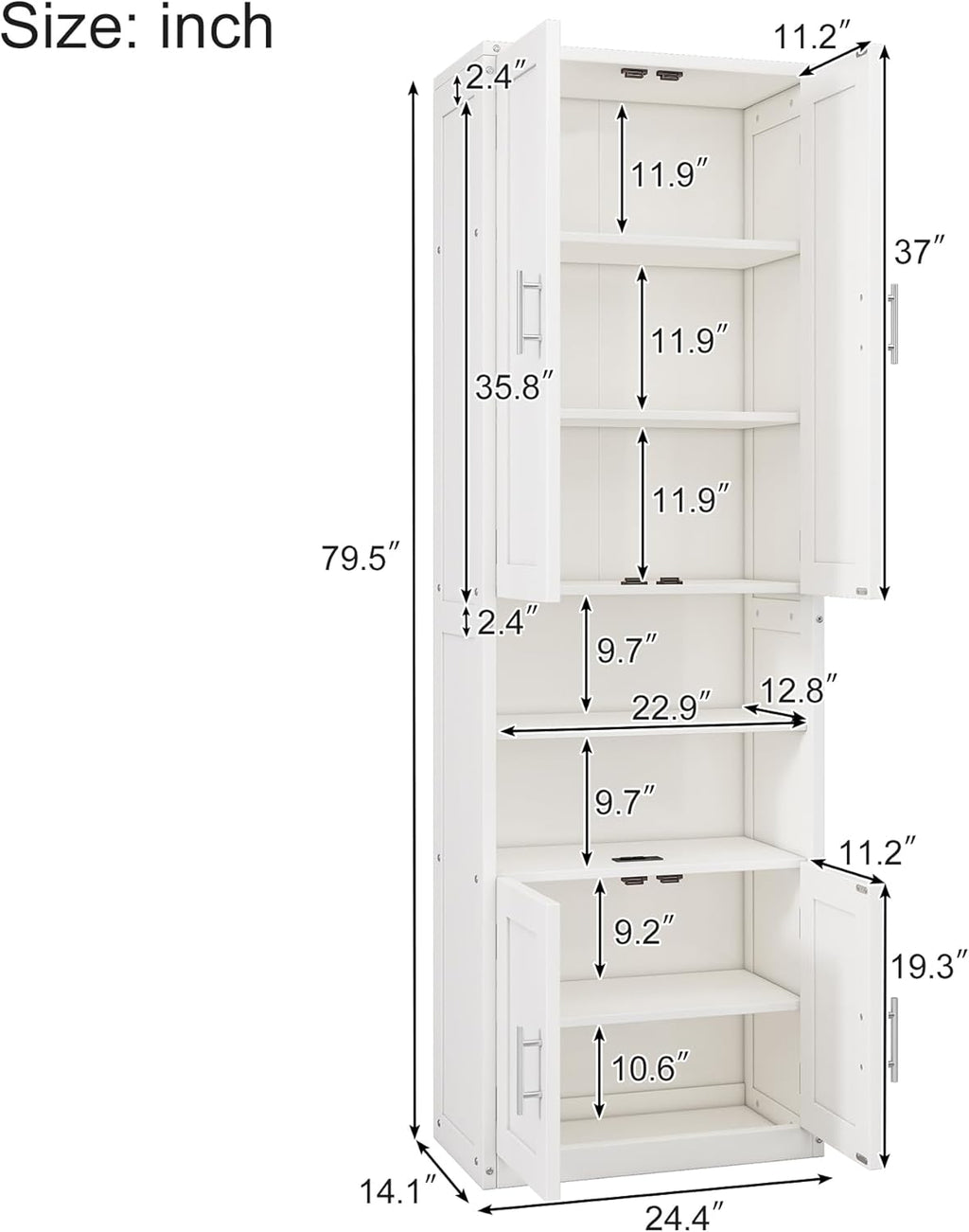 Queen Size Murphy Bed Chest with Desk and Side Storage Cabinet White a7