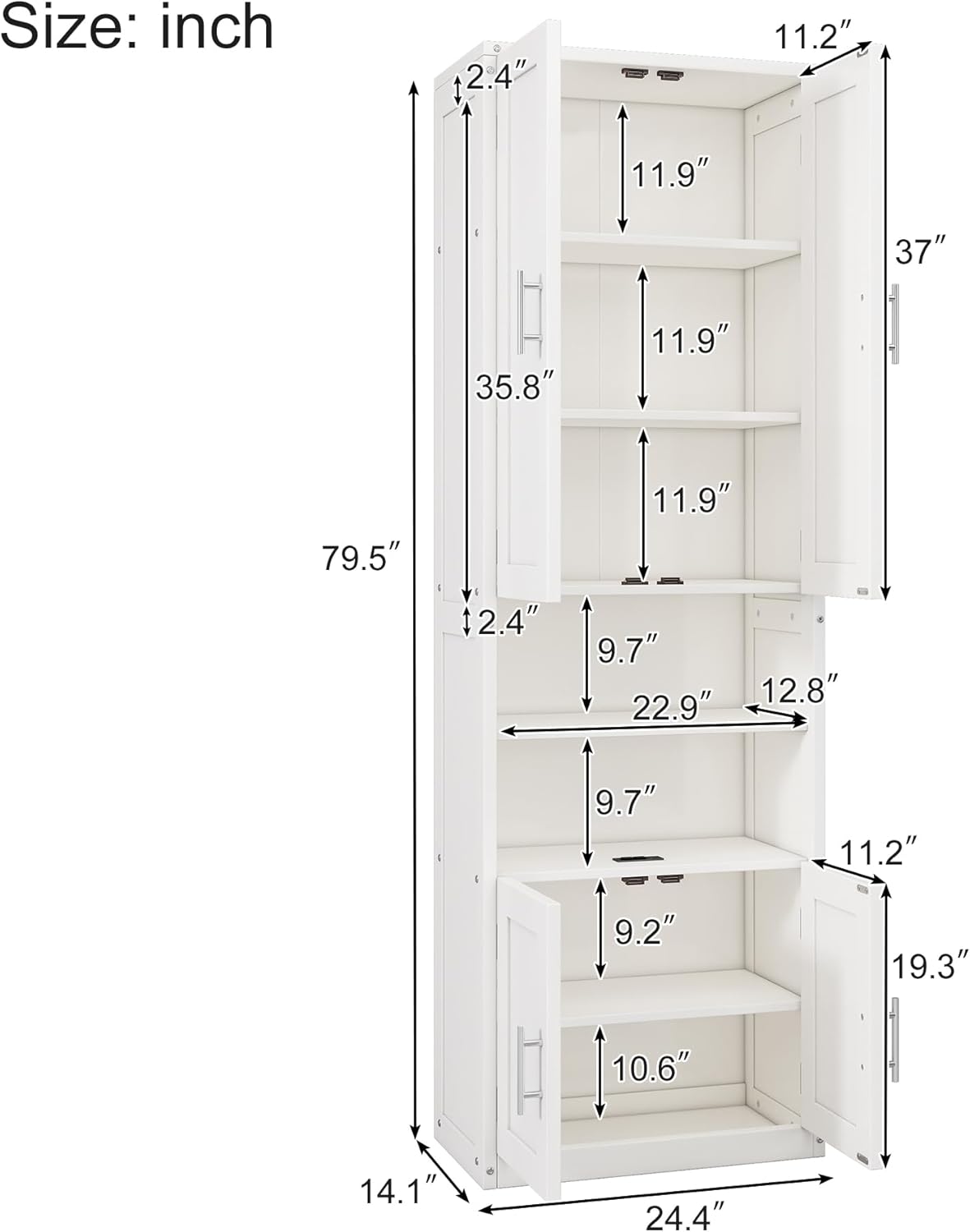Queen Size Murphy Bed Chest with Desk and Side Storage Cabinet White a7
