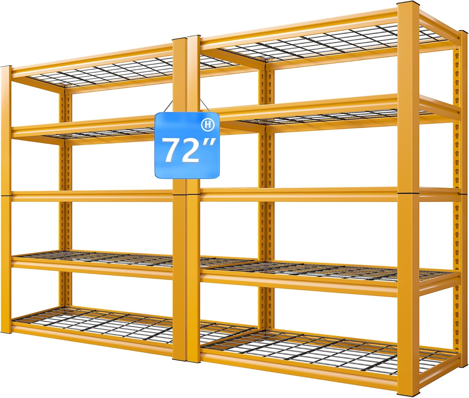 REIBII 72" H Garage Shelving Heavy Duty 2000LBS, Adjustable Storage Shelves Metal Shelving Units and storage 5-Tier Heavy Duty Shelving Pantry Industrial Shelves Storage Rack 35.8"W x 16.1"D x 72"H
