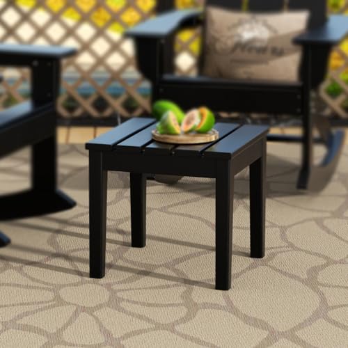 Outdoor Patio Square Side Table 18 Inch Black a7