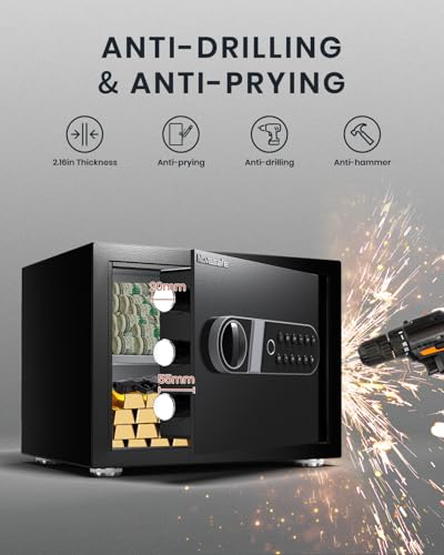 Biometric Fingerprint Home Safe Box with Fireproof Waterproof Bag a7k
