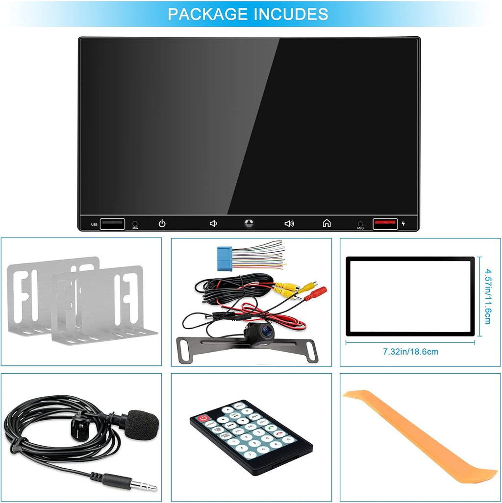 Double Din Car Stereo 7 Inch Touchscreen Bluetooth Carplay Android Auto k7
