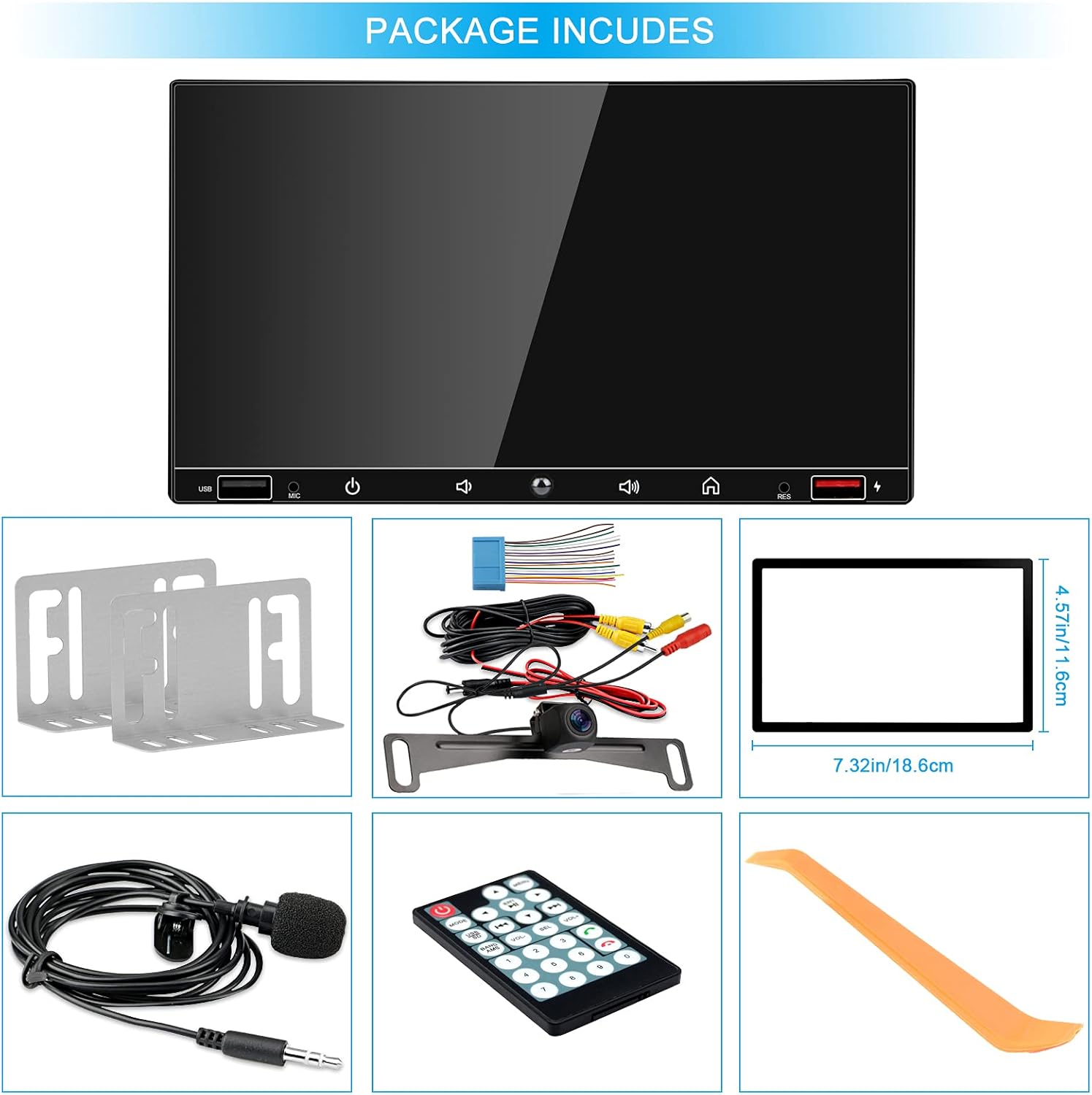 Double Din Car Stereo 7 Inch Touchscreen Bluetooth Carplay Android Auto k7