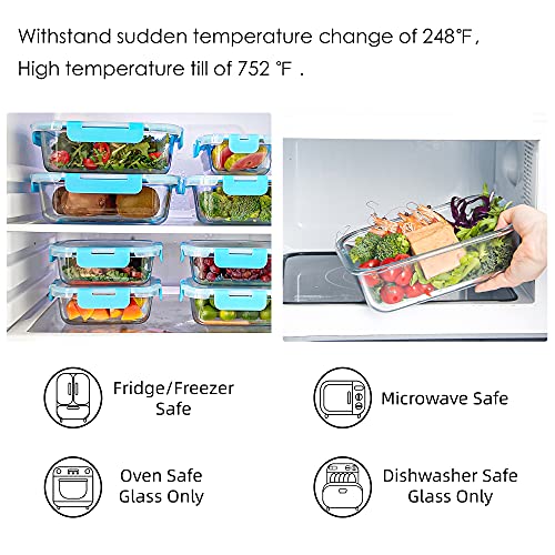 Glass Food Storage Containers with Lids Airtight Leak Proof7k