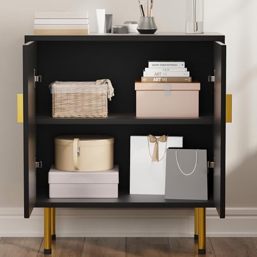 White Accent Storage Cabinet with Gold Handles and Flower Pattern Doors k7m