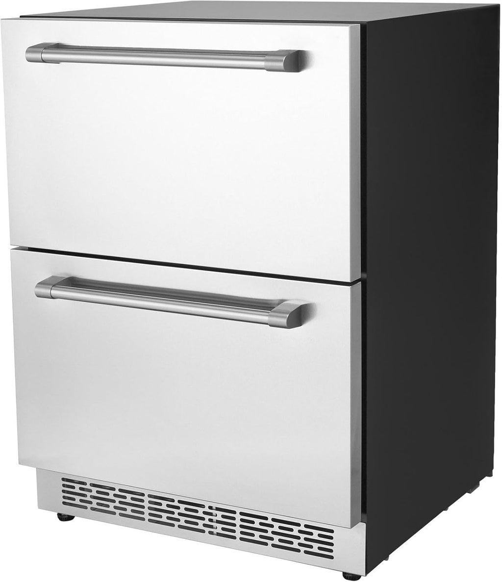 24 inch Undercounter Refrigerator 2 Drawer Silver k7m