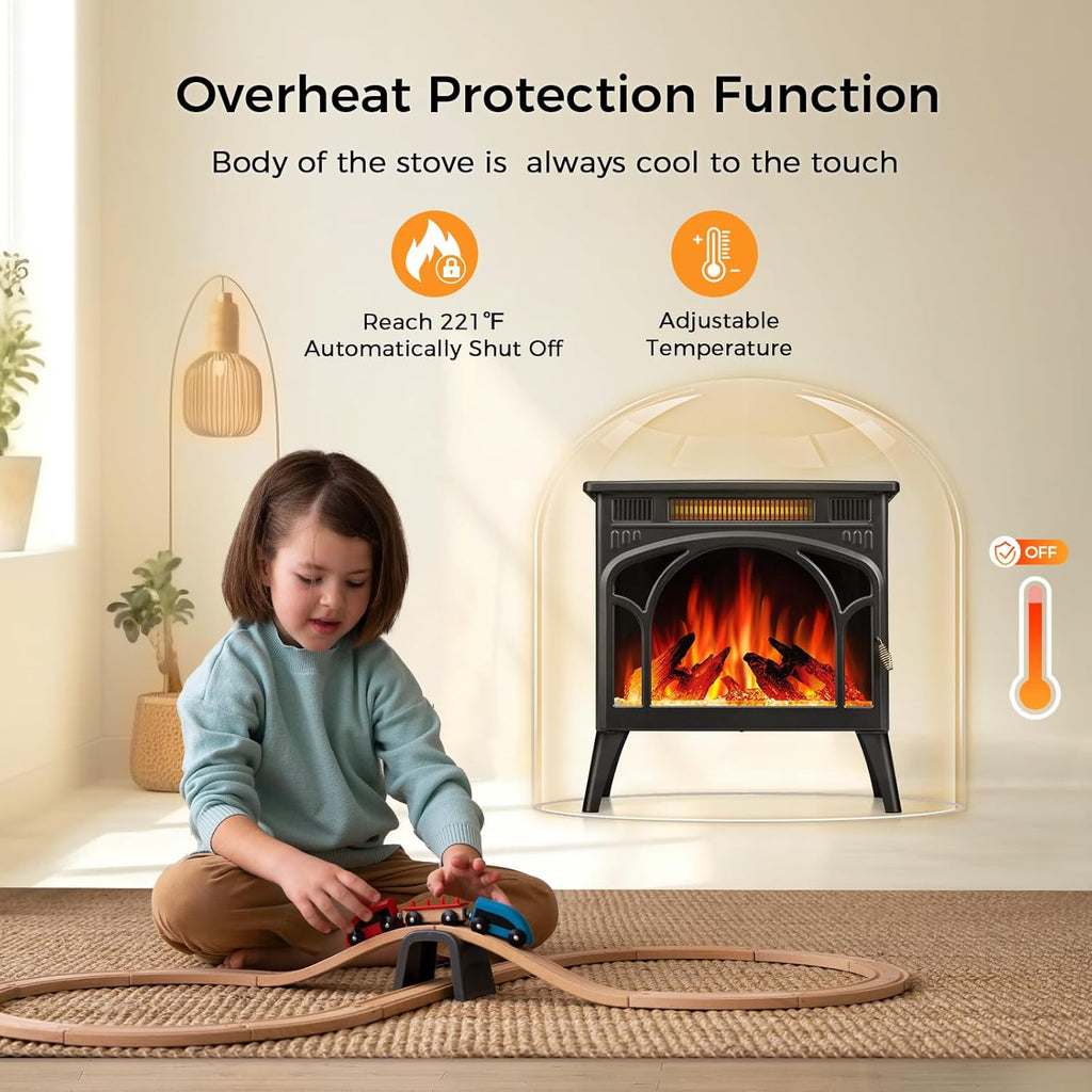 Electric Fireplace Heater with Remote Control and Timer a7