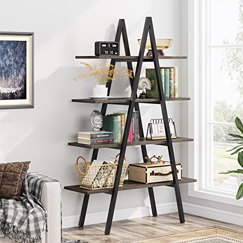 4-Tier A-Shaped Bookcase Ladder Shelf for Living Room k7m